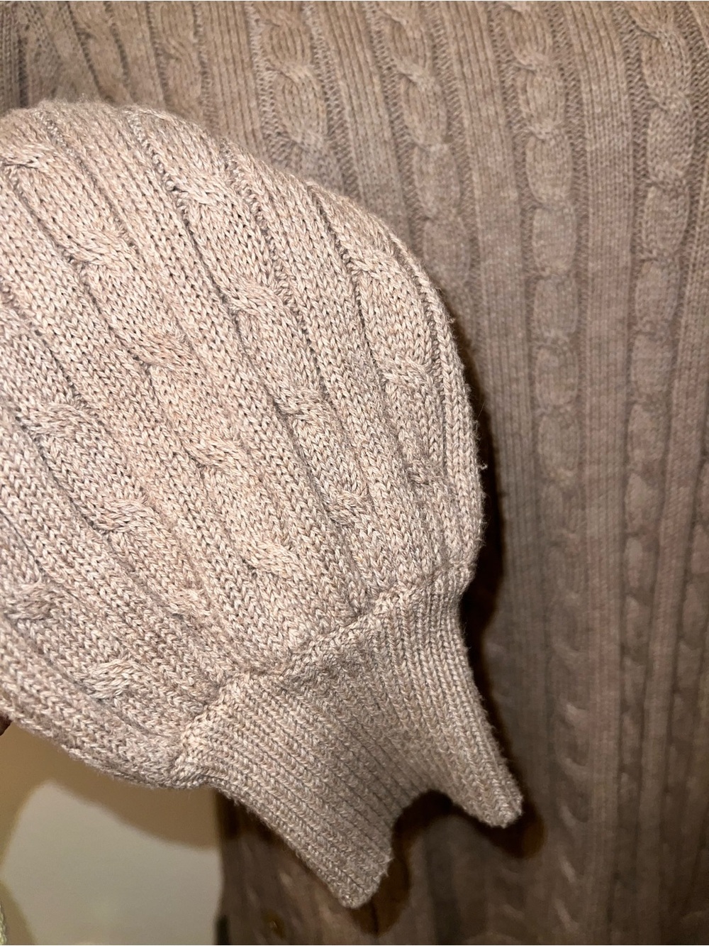 Ralph Lauren Classic Cable-Knit Crewneck Sweater in Taupe - Picture 4 of 8